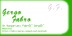 gergo fabro business card